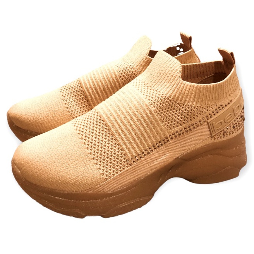bebe Peach Knit Slip-On Sneakers, NWT